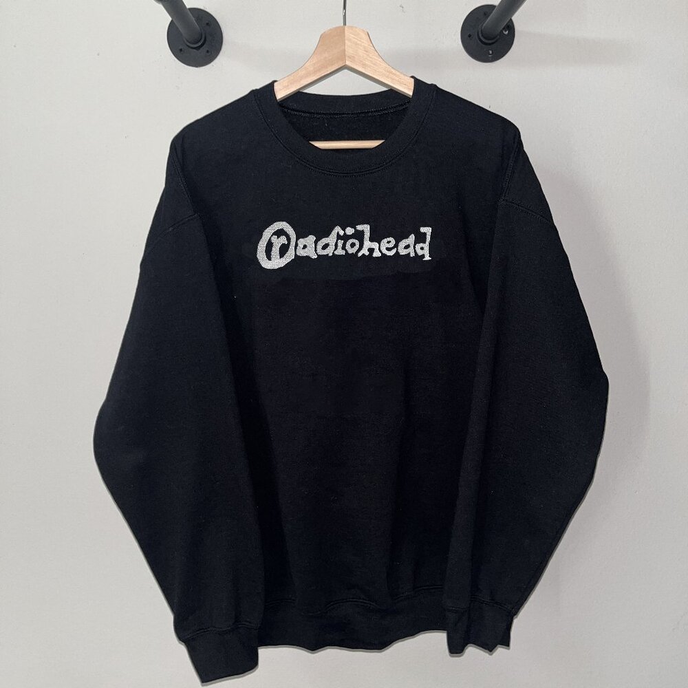 Black White Radiohead Ok Computer Kid A Music 90s Crewneck Sweatshirt